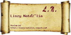 Liszy Natália névjegykártya